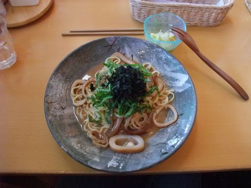 ファイル名: DSCF5795.jpg
ファイルサイズ: 31.7KB 石廊イカの沖漬けパスタ(タリオリーニ)
